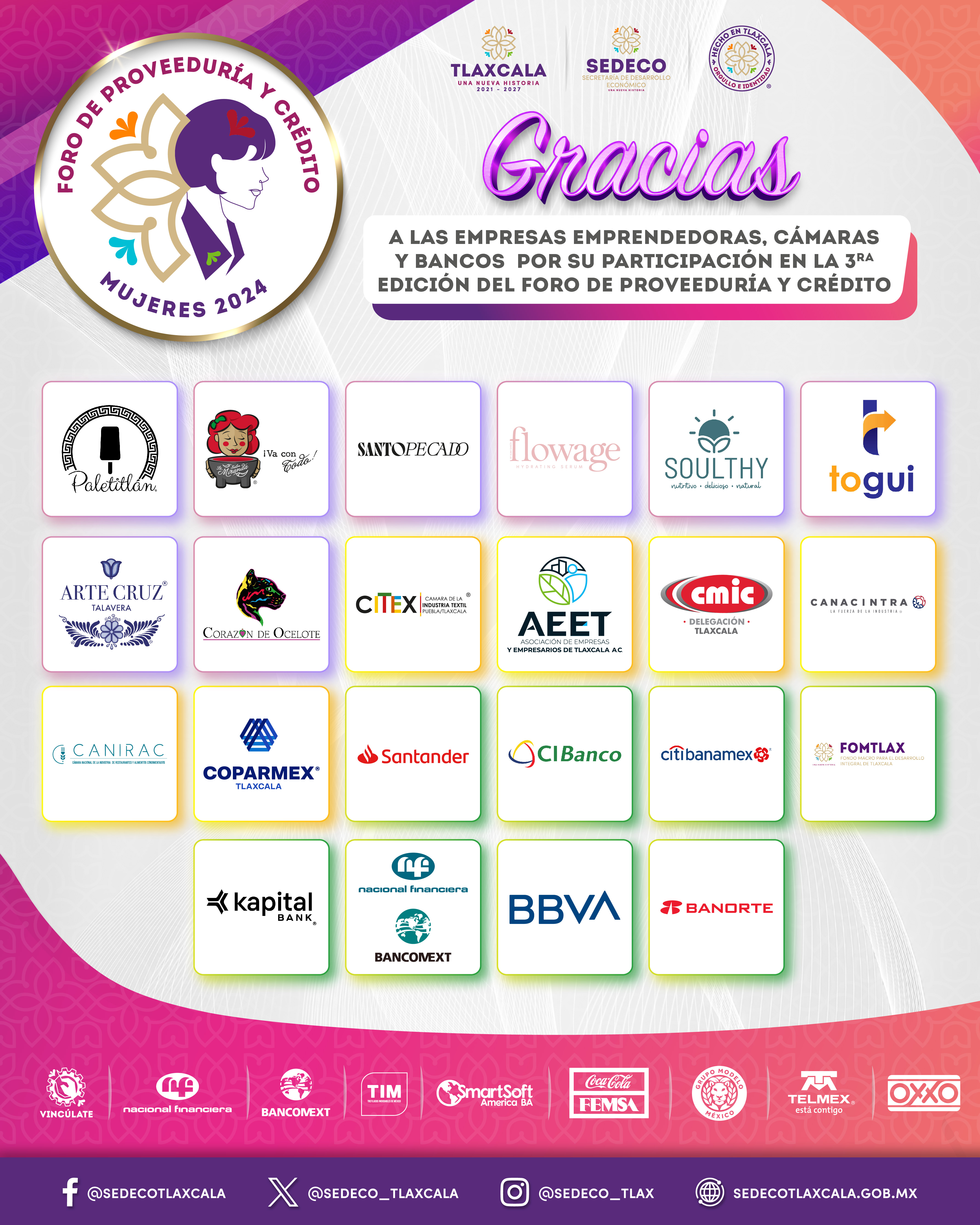 Gracias Empresas emprendedoras, cámaras y bancos
